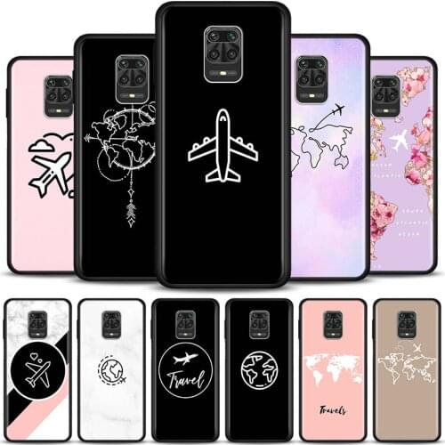 World Map Travel Just Go Case For Xiaomi Redmi Note 10 Pro Max 9 8 7 Silicon Cover For Redmi K40 Pro Plus 9 Power 9A 9C 9T Shell