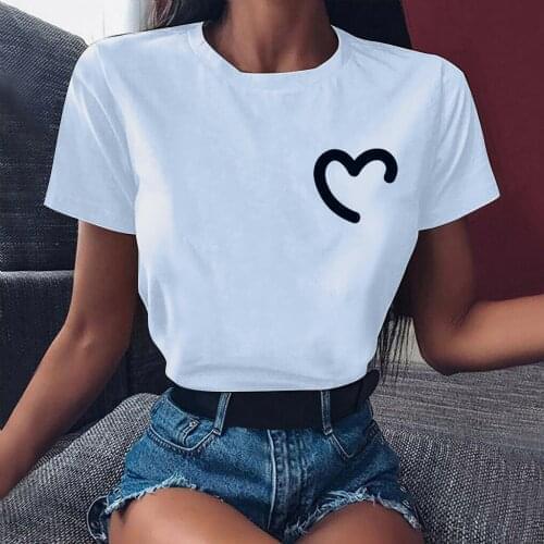 Tee Shirt Femme For Ladies Plus Size Womens Sexy Fashion Clothes Casual Short-sleeved Clothes Summer Printed Tops Blusas Mujer