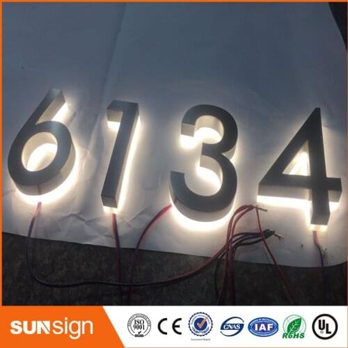 H 20cm Custom stainless steel illuminated house number