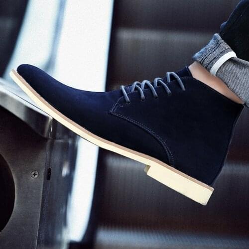 Men Boots Fashion Comfortable spring Autumn Lace-up Casual Ankle Rubber Boots male Shoes hombre Sapatilha Black Blue Yellow 2021