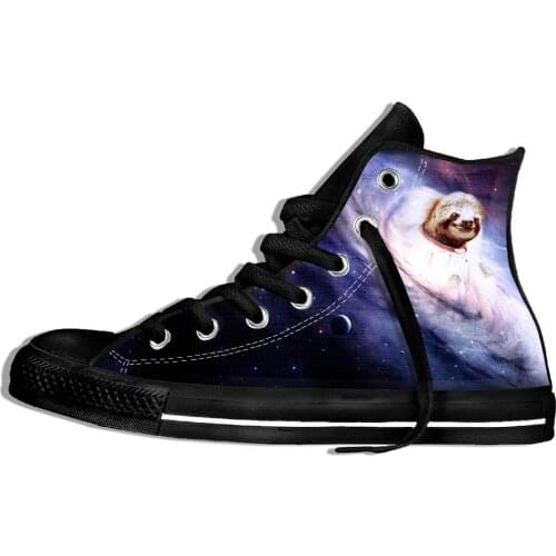 Mens Casual Walking Canvas Shoes Breathable Unisex High-top Sloth on The Building Sport Shoes Classic Sneakers