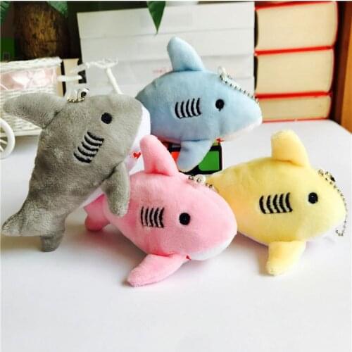 12CM , Key chain Gift Shark and Whale Plush Stuffed TOY DOLL , Kids Small Mini Plush Toys