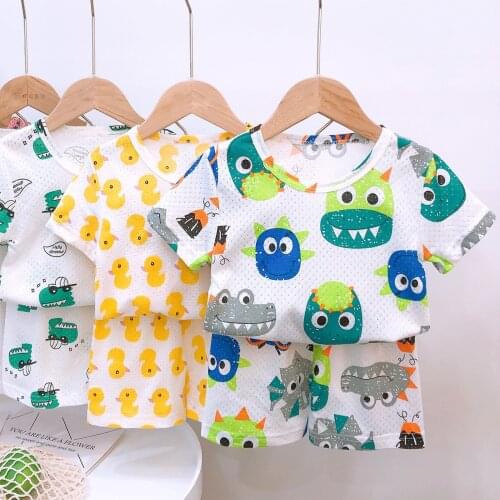 Toddler Boys Baby Kids Girl Cartoon fashion Print Tops+Shorts Outfit Set Clothes newborn kids casual summer Clothing sets