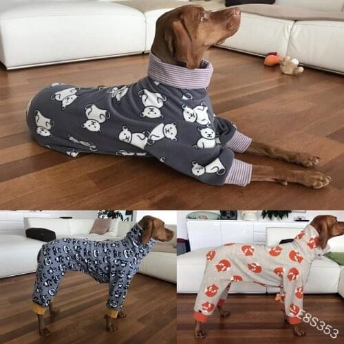 Autumn Winter Pet Clothes Dog Warm Clothes High Collar Printing Soft Comfortable Four-Legged Pet Suit Jumpsuit
