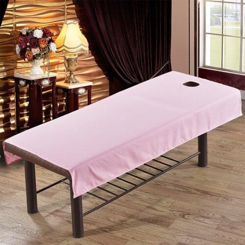 Waterproof Beauty Salon Bed Sheets SPA Massage Oilproof Soft Bed Table Cover Solid Color With/No Hole