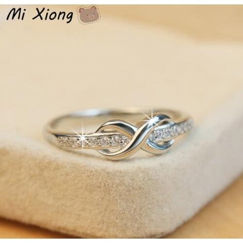 Mi Xiong real 925 sterling silver romantic rings for women designer original winding cute crystal luxury exquisite charm jewelry