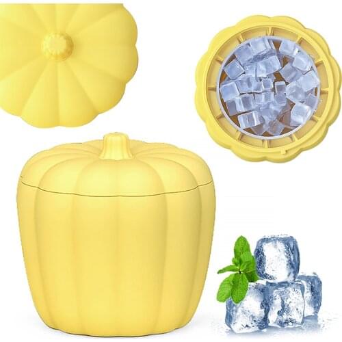 Pumpkin Shape Silicone Ice Cube Maker Portable BucketChampagne Whisky Beer With Lid Wine Ice Cooler Beer Tools Long Service Life