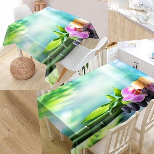 Bamboo and Stone Custom Table Cloth Oxford Fabric Rectangular Waterproof Oilproof Table Cover Family Party Tablecloth