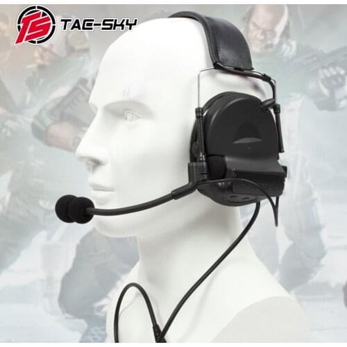 TAC-SKY COMTAC II Silicone Earmuff Edition Tactical Comtac Noise Reduction Military Intercom Shooting tactical Headphones BK