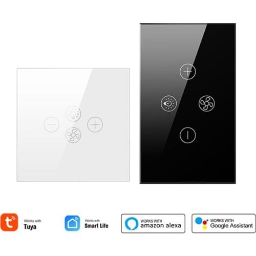 Smart Wifi Fan Light Switch,EU/US Ceiling Fan Lamp Switch Tuya Remote Various Speed Control Work with Alexa Google Home