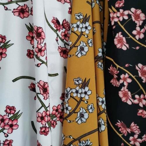 Party Dress Bullet Chiffon Flower Printed Cosplay Stretchy DIY Clothing Material