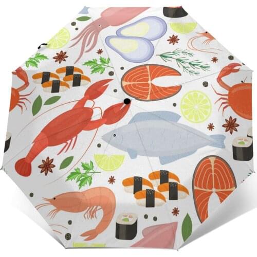 Seafood Spices Windproof Automatic Folding Inverted Umbrella Portable Paraguas for Man Woman