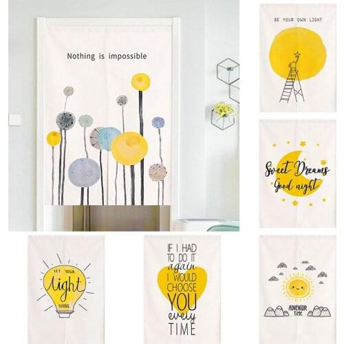 Japanese Star Partition Door Curtain Bedroom kitchen Linen Fabric for Curtains Shower Toilet Blackout Curtain Home Decoration