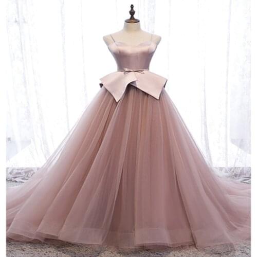Pink Evening Dress Sweetheart A-line Formal Dress With Lace Up Back Evening Dresses Long Dress 2020 New Fashion Robe De Soiree