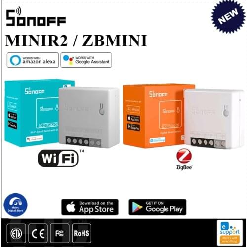 1-30PCS SONOFF MINIR2 /ZBMINI Wifi /Zigbee Switch Timing Switch Smart Home Automation Via eWelink Control For Alexa Google Home