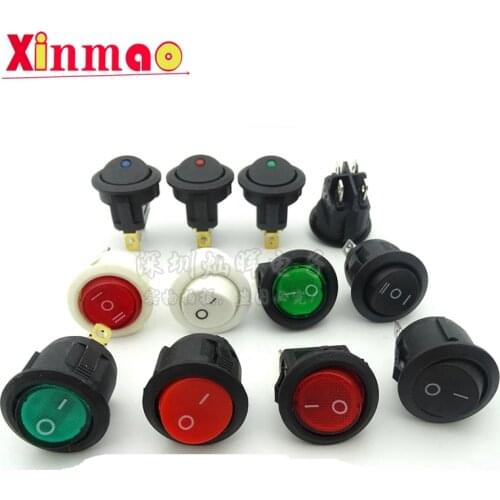 1pcs ON/OFF Round Rocker Switch LED illuminated Car Dashboard Dash Boat Van 12V 24V / 6A 250V / 10A 125V 2/3/4PIN Switch 20MM