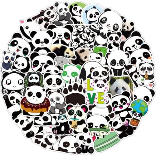 10/30/50pcs Cute Animal Panda Cartoon Stickers DIY Diary Skateboard Fridge Phone Guitar Laptop Luggage Notebook Kids Sticker Toy