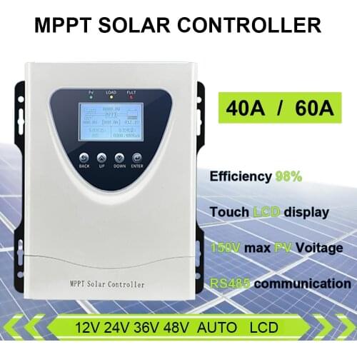 12V 24V 36V 48V Automatic Ldentification 40A 60A LCD Regulator Full Universal Smart Photovoltaic Charging MPPT Solar Controller