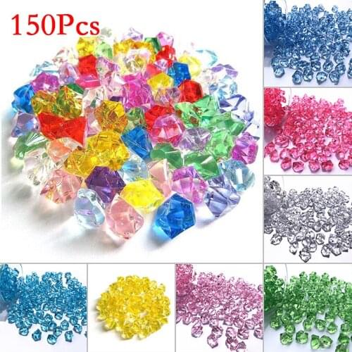 150pcs/package Mixed Color Acrylic Crystal Transparent Gem Stone Ice Rocks Vase Plant Hydroponic Fish Tank Home Wedding Decor