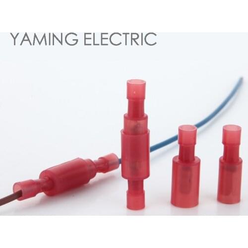 20set/bag 40pcs Male Female Connector Crimp Terminal Red Electrical Wire Terminals Nylon Bullet Connectors P19