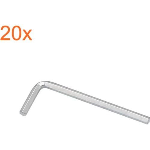 20pcs High Quality 2mm L Shaped Hex Key L Allen Wrench Flat hexagonal wrench Hand Driver Tools