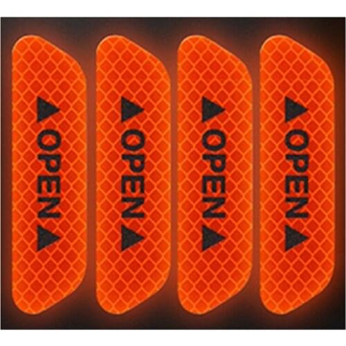 4Pcs Car Open Reflective Tape Reflective Strips Waterproof Car Warning Stickers Night Driving Safety Lighting Luminous Tapes Hot