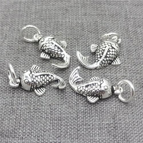 5pcs of 925 Sterling Silver Fish Charms for Sea Ocean Bracelet Necklace