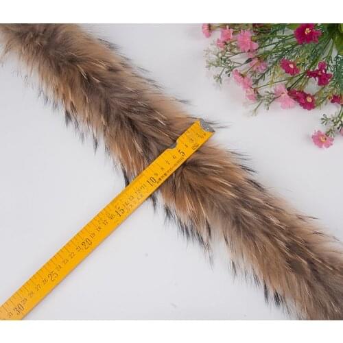 Real raccoon fur stripe 68CM