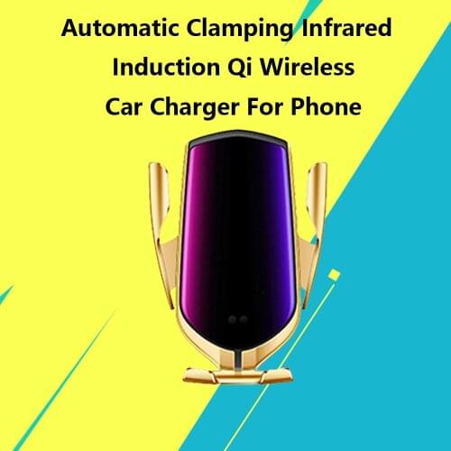 Wireless Car Charger 10W Qi Fast Charging Auto-Clamping Car Mount Air Vent Phone Holder Compatible with all smart phones