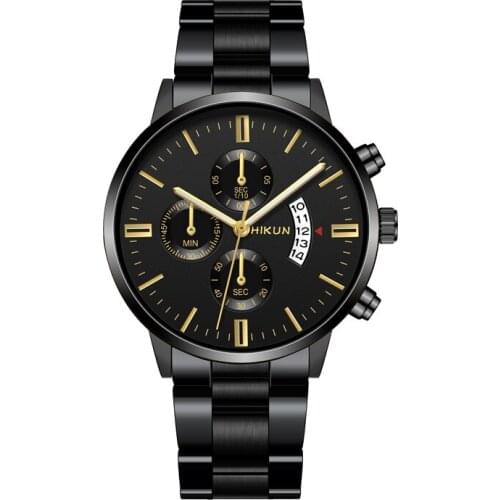 Fashion Mens Quartz Wristwatch Luxury Business Watches for Men Stainless Steel Belt Analog Calendar Watch Relogio Masculino