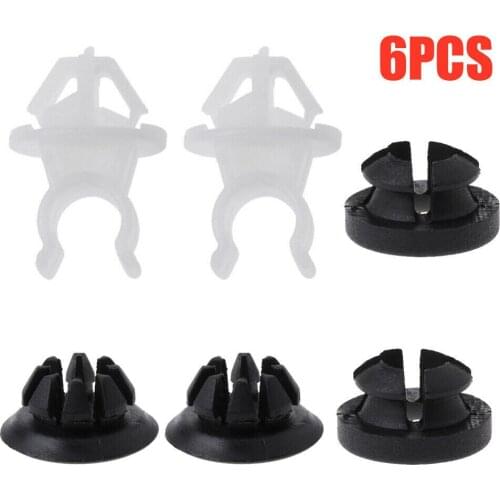 Black+White 6pcs Hood Support Prop Rod Holder Clip Accessories For Honda Accord Prelude White Clip
