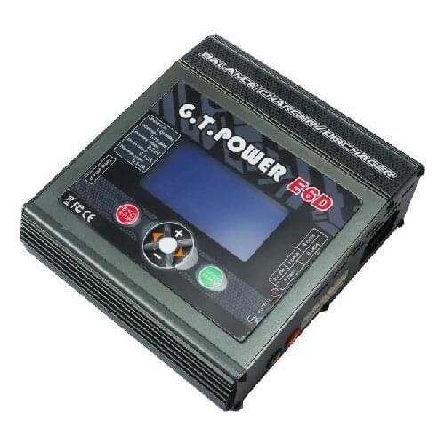 G.T. POWER E6D 100-240V AC Input 1-6S Dual Power Balance Charger with Built-in Power Supply Power Switch