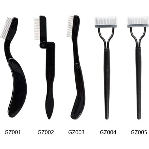 Stainless Steel Needle Eyebrow Comb For Eyelashes Plastic Handle Eyelash Comb Eyelash Brush False Eyelash Comb Makeup Tools