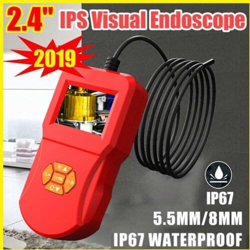 3M 5.5mm Lens Screen Inspection Endoscope Camera Waterproof Borescope Endoscope 2.4 Inch HD TFT IPS Screen Camera Inspection