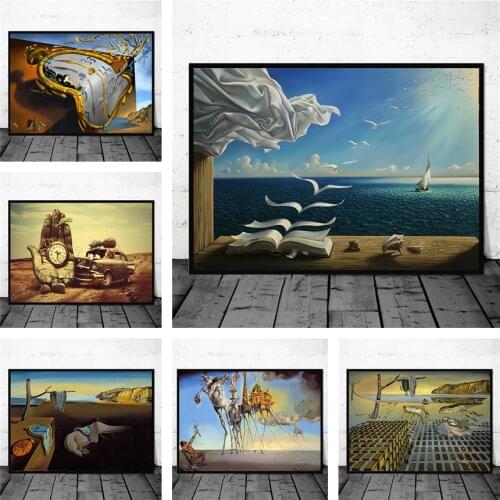Famous Surrealism Canvas Paintings By Salvador Dali Posters and Prints Abstract Wall Art Picture for Living Room Home Decoration