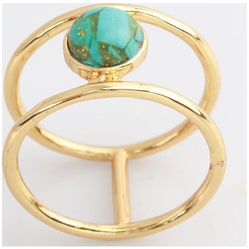 S 9 2 5 Ring Vintage Natural Blue Turquoises Rings For Women/Men Antique Double Layer Finger Ring Jewelry