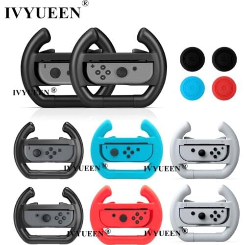 IVYUEEN for Nintendo Switch OLED Console JoyCon Joy Con Controller Racing Steering Wheel Handle Grips Stand Holder Accessories