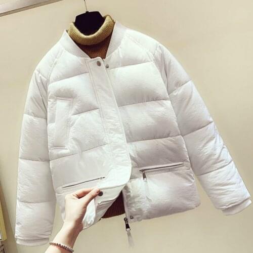 Loose Casual Warm Winter Jackets Coats Stand Collar Short Down Cotton Winter Jacket Women Thicken Jacket Female Outerwear HK190
