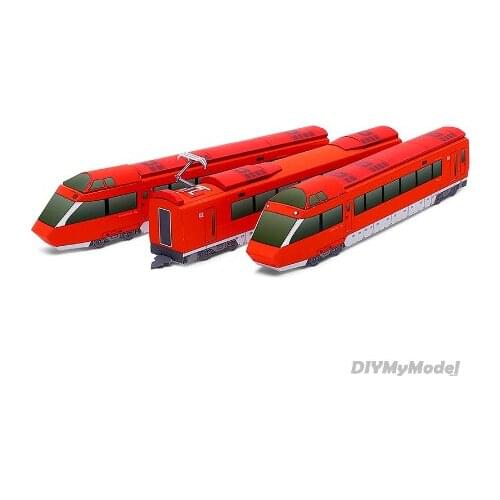 Odakyu Romancecar GSE Mini Locomotives Train Handmade 3D Paper Model Papercraft Art DIY Kids Adult Origami Craft Toys ZX-061