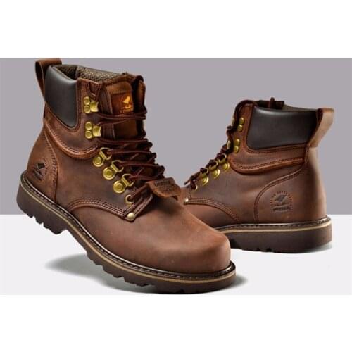 Genuine Leather Motorcycle Boots Men New 2020 Mens Footwear Retro Warm Winter Shoes X#10/10e50