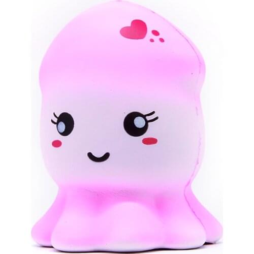 Soft Slow Rising Squishy Kids Cute Lovely Jumbo Big Pink Octopus JellyFish Cartoon Animal Squishy Toys With Scented