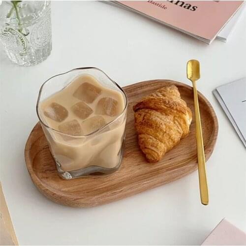 Nordic Classic Irregular Water Cup Transparent Glass Coffee Mug Cute Brief Twisted Milk Tea Shot Cup Drinkware Beer Whiskey Cup