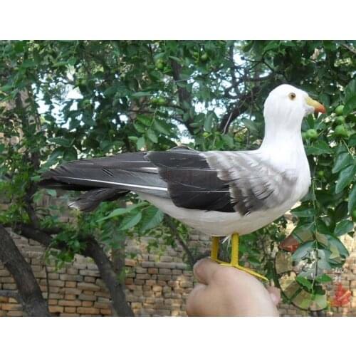 New simulation Seagull toy plastic & feather standing seagull bird model about 25x9x18cm 1263