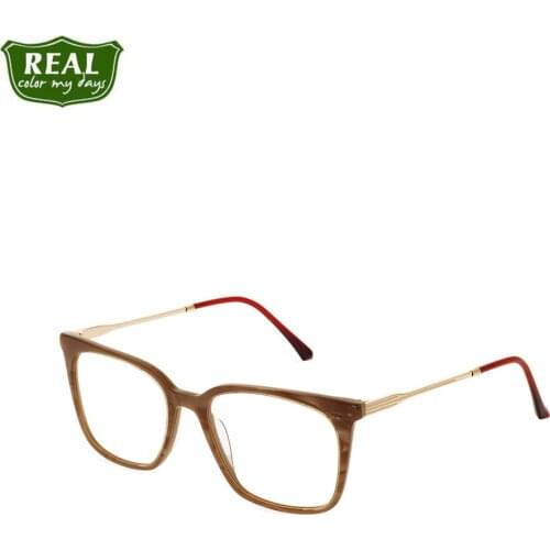 REAL Fashion Acetate Women Glasses Frame Classical Rectangle Prescription Optical Myopia Frame Eyewear Read Student Full Frame