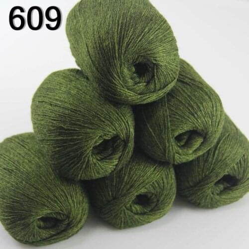 Sale 6balls X 50g pure high quality 100% cashmere warm soft Knitting Yarn Dark Olive 233-609
