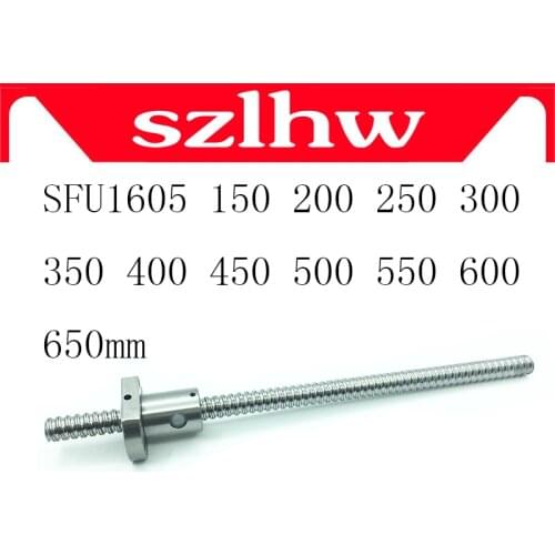 SFU1605 200 250 300 350 400 450 500 550 600 650 700 750 mm ball screw with flange single ball nut BK BF12 end machined CNC parts