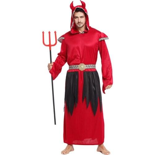 SHICAI Evil Satan Costume Christmas Party Dress Up Items Halloween Fancy cosplay Dress adult costume Free Shipping
