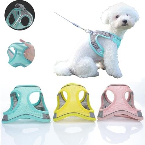 Breathable Cat Harness For Small Medium Dogs Cats With Leash Reflective Harnesses Puppy Kitten Mesh Vest For Shorthair Ragdoll