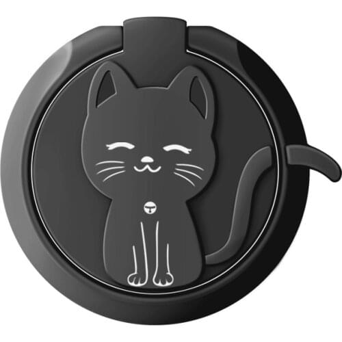 Rotate Metal Ring Holder Cute Cartoon Cat Finger Ring For iPhone 12 Samsung Huawei Xiaomi Redmi Mobile Phone Round Mount Stand