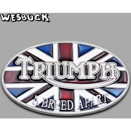 WesBuck Brand Belt Buckle New Style British flag belt buckle Oval Metal Classic Belt Buckles With PU Belt